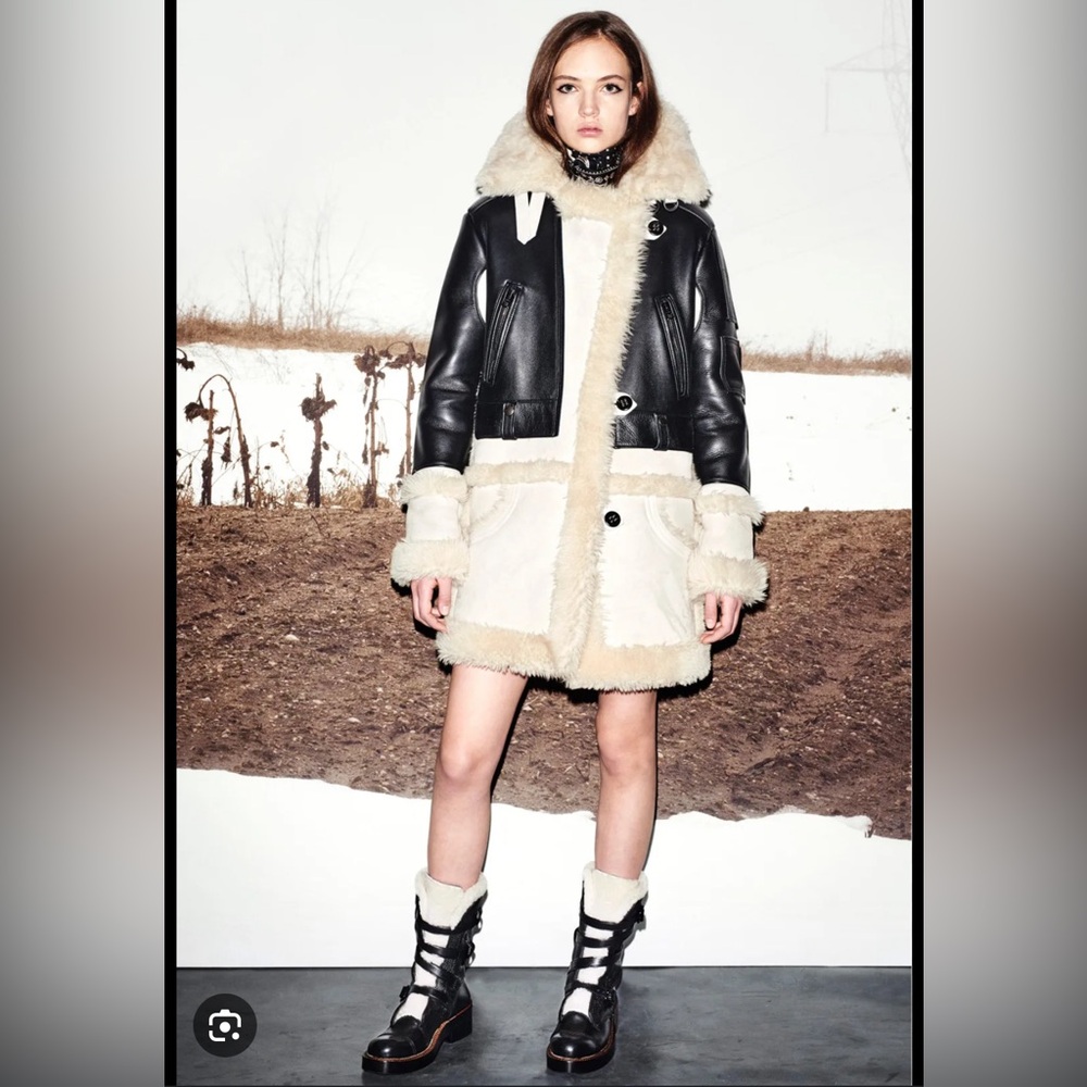 Coach Fall 2015 Ready to Wear Biker Shearling Coat